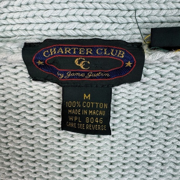 Vtg Hand Knit Charter Club Floral Cardigan Womens M Cottagecore Granny Sweater - Picture 4 of 11